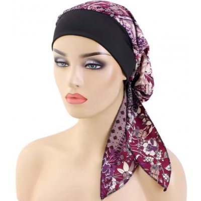 šátek na hlavu černá a růžová – Sleviste.cz