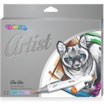 Skicovací fixy Colorino Artist -oboustranné 12 barev R81100 – Zboží Živě