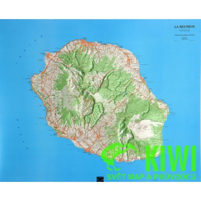 IGN nástěnná mapa Reunion - reliéfní, 96x79 cm – Zboží Mobilmania