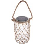 LED Lampa sklo, juta 110x185mm solární na zavěšení, čirá – Zboží Dáma