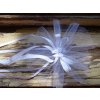 Svatební autodekorace Mašle na kliky nebo zrcátka - bílý tyl / stříbrný lurex