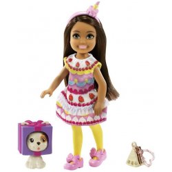 Mattel Barbie Chelsea v dortíkovém kostýmu s pejskem GRP71