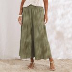 Mušelínová dlouhá volánová sukně khaki – Zboží Dáma