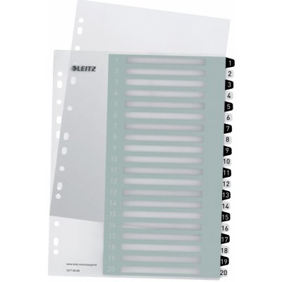 Celoplastové rejstříky Leitz Wow popisovatelné na počítači A4 Maxi, 1-20 – Zboží Živě