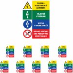 Walteco Pozor, elektrické zařízení 100x150mm, čtyřkombinace, samolepka Množství: 10 ks , 20095BP2 – Sleviste.cz
