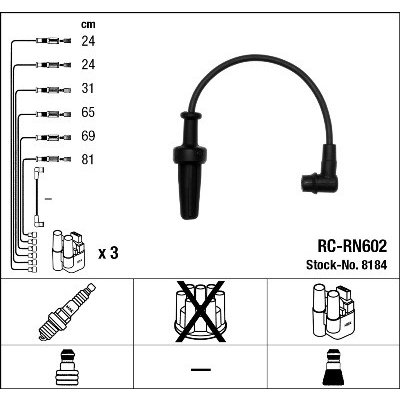 NGK Sada kabelu pro zapalování 8184 – Zboží Mobilmania
