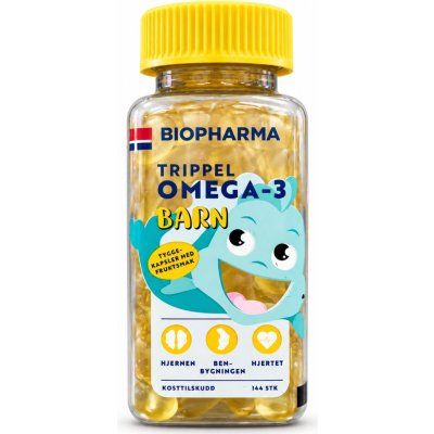 Biopharma OMEGA 3 rybí olej dětské žvýkací kapsle 144 kapslí – Hledejceny.cz