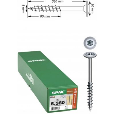 Šrouby do dřeva Spax 8 x 380 mm 50 ks – Hledejceny.cz