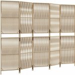 vidaXL Dělicí stěna 245 × 180 cm polyratan béžová 5 panelů 365383 – Zboží Dáma