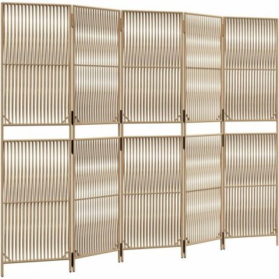 vidaXL Dělicí stěna 245 × 180 cm polyratan béžová 5 panelů 365383 – Zboží Dáma