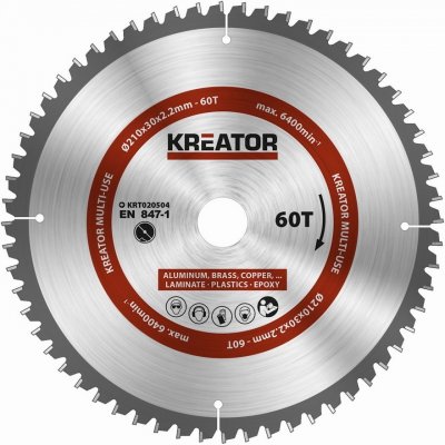 KREATOR KRT020504 Pilový kotouč univerzální 210mm, 60T