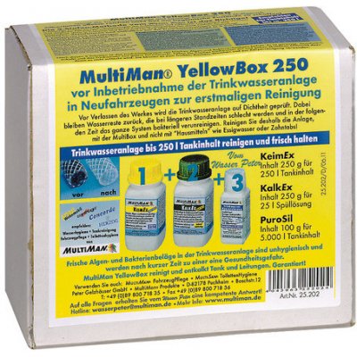 MultiMan Kompletní sada pro použití před uvedením systémů pitné vody Yellow Box 250 250 g – Zbozi.Blesk.cz