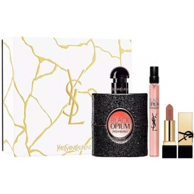 Yves Saint Laurent Opium Black dárková sada, EDP 90 ml + EDP 10 ml + rtěnka 1.3ml – Zbozi.Blesk.cz
