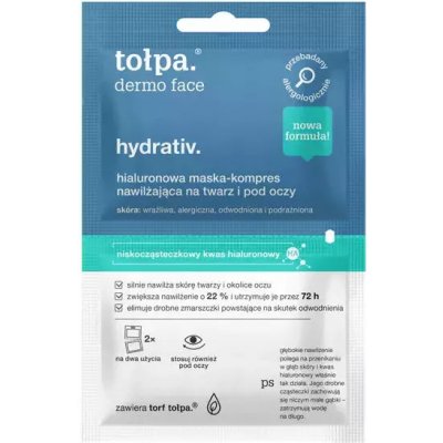 Tołpa Dermo Face Hydrativ intenzivní hydratační maska na obličej a oční okolí Moisturizes Soothes Regenerates and Relaxes 2 x 6 ml – Zboží Mobilmania