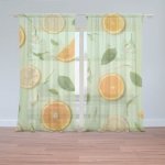 Sablio Záclony Citrus a květ: 2ks 150x250cm – Hledejceny.cz