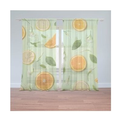 Sablio Záclony Citrus a květ: 2ks 150x250cm – Hledejceny.cz