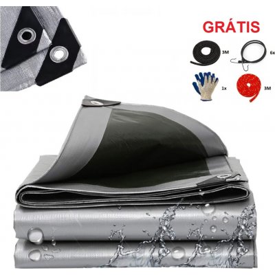 ShopJK KRYCÍ plachta STŘÍBRNO ČERNÁ 6X12 M 260G/M2 – Sleviste.cz