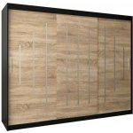 DobreSny York s posuvnými dveřmi 250 x 200 cm černá / dub sonoma – Sleviste.cz