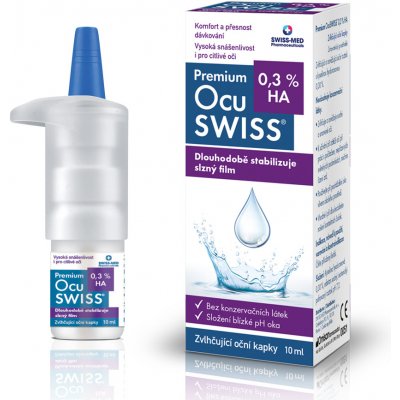 Swiss Med Ocuswiss 0,3 % HA Zvlhčující oční kapky 10 ml – Zboží Mobilmania