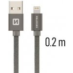Swissten 71523102 USB / Lightning, 0,2m, šedý – Zboží Živě