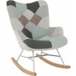 Kondela Houpací křeslo zelená-bílá patchwork GERON látka 85 x 69 x 99 cm – Zboží Dáma