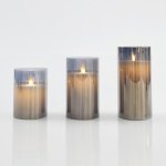 Eurolamp vánoční dekorace skleněná LED svíčka časovač 7,5 x 15 cm – Sleviste.cz