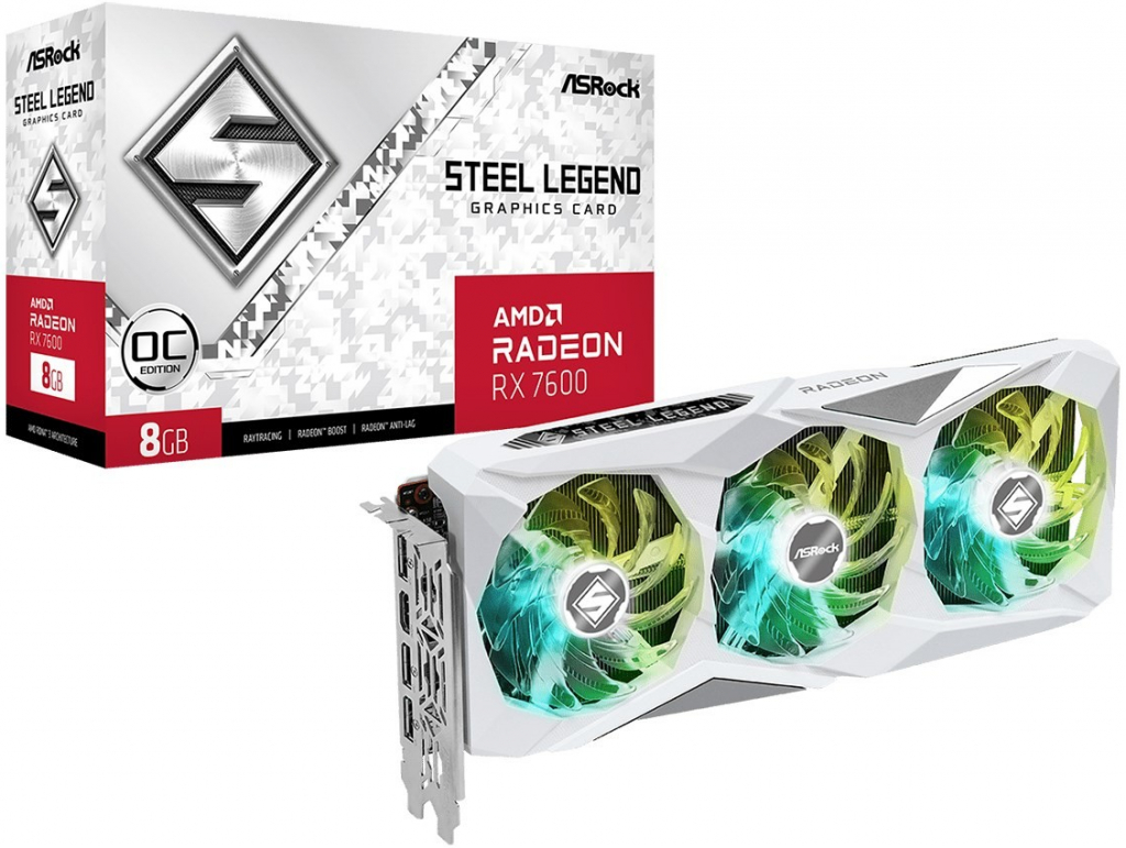 ASRock Radeon RX 7600 Steel Legend OC 8GB GDDR6 90-GA4DZZ-00UANF