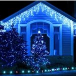 DZL Vánoční světelný LED závěs se záblesky 312 LED 10m+1,5m velké LED diody Barva: Studená bílá – Hledejceny.cz