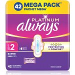 Always Platinum Super velikost 2 Vložky s křidélky 42 ks – Hledejceny.cz