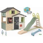 Smoby Set domeček Přátel ekologický s basketbalem Friends Evo Playhouse Green rozšiřitelný a 23 m skluzavka s vodním tunelem – Sleviste.cz