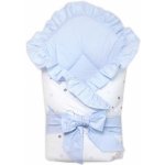 Baby Nellys zavinovačka s volánkem a stuhou I love Boy modrá bílá – Hledejceny.cz