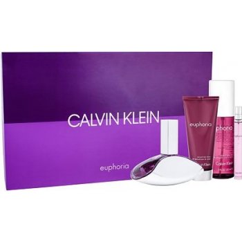 Calvin Klein Euphoria EDP 100 ml + EDP 10 ml + tělové mléko 100 ml + tělový závoj 150 ml dárková sada