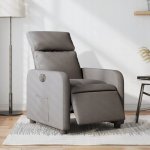 vidaXL Zvedací masážní polohovací křeslo textil 3302983 Hnědá – Hledejceny.cz