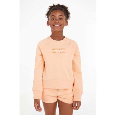 Calvin Klein Jeans Dětská bavlněná mikina oranžová