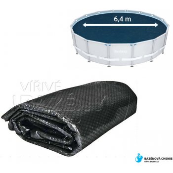 Flobal Solární plachta na bazén kruhová 6,4m černá