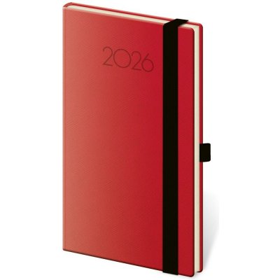 Helma 365 Diář 2026 týdenní kapesní Nový Praga červený 580544 – Sleviste.cz