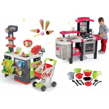 Smoby set obchod Supermarket s pokladnou a kuchyňka Superchef s hrnci a zmrzlinou 350213-28