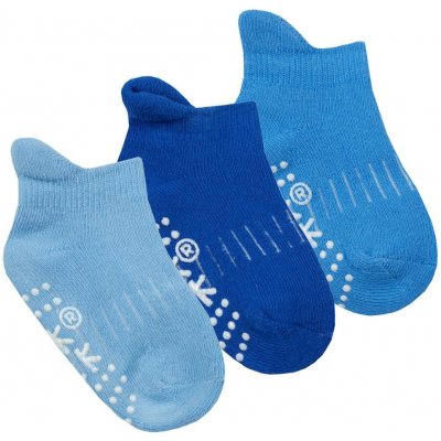 Kojenecké kotníkové froté ponožky 3 páry ABS modrá – Zboží Dáma