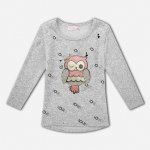 Kugo ML7227 dívčí pleteninové tričko šedá – Zboží Mobilmania