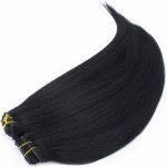 Clip in maxi set 43cm pravé lidské vlasy REMY černá – Sleviste.cz