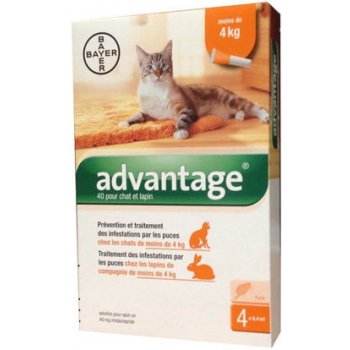 Advantage Spot-on pro malé kočky a králíky 40 mg 1 x 0,4 ml