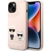 Pouzdro a kryt na mobilní telefon Apple Karl Lagerfeld KLHMP14MSSKCI hard silikonové iPhone 14 PLUS 6.7" light pink Silicone Karl & Choupette Magsafe