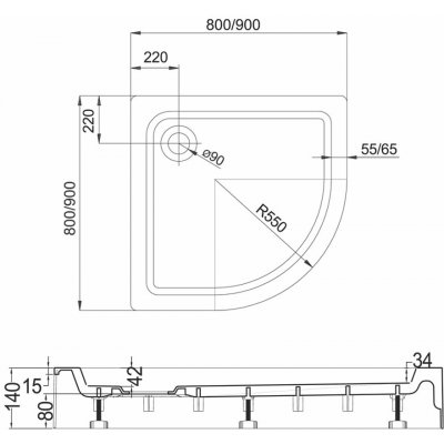 Mereo CV01H SMC R550 90 x 90 x 14 cm – Sleviste.cz
