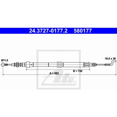 Lanko ruční brzdy ATE 24.3727-0177.2 (24372701772) – Hledejceny.cz