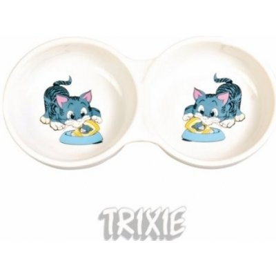 Trixie miska keramická kočka dvojmiska 2 x 150 ml 11 cm – Zboží Mobilmania