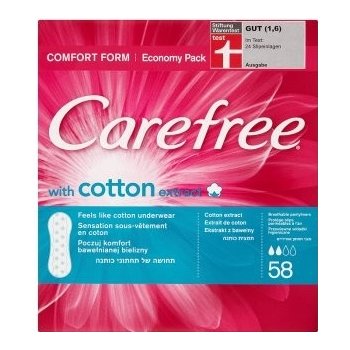 Carefree slipové vložky s výtažkem z bavlny Cotton 58 ks