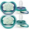 Dudlík Avent Philips šidítko ultra air 376/11 Nighttime Boy BPA free 2Pack