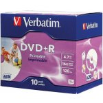 Verbatim DVD+R 4,7GB 16x, Advanced AZO+, printable, jewel, 10ks (43508) – Sleviste.cz