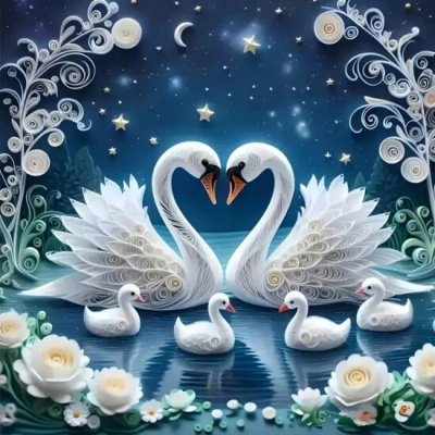 Norimpex Diamantový obrázek Labutí láska 30 x 40 cm 2002520 – Hledejceny.cz