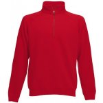 Fruit of the Loom mikina Premium ZIP NECK SWEAT RED – Hledejceny.cz